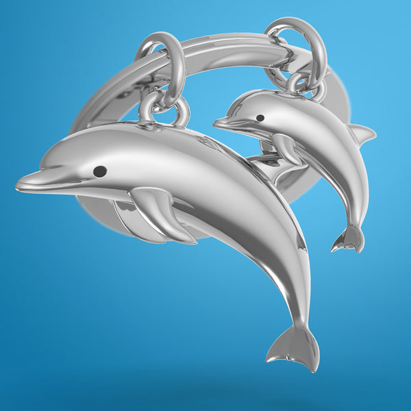 Keychain Dolphin with baby