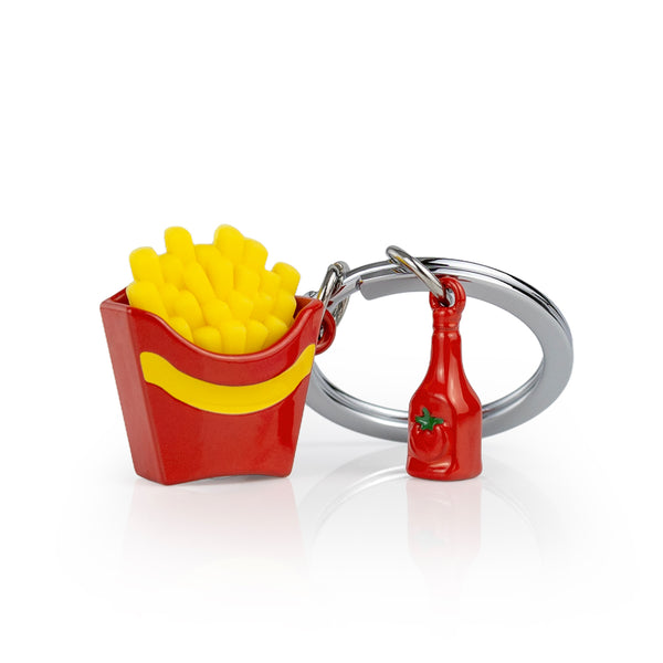 Keychain French Fries with Ketchup Bottle