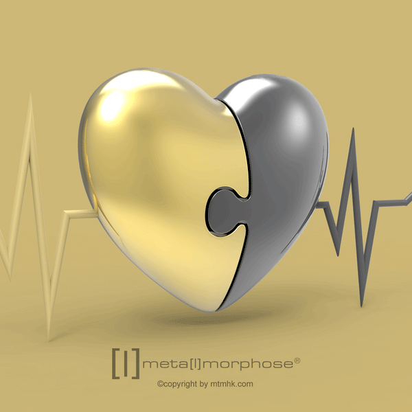 Keychain Puzzle Heart - Zigzagme