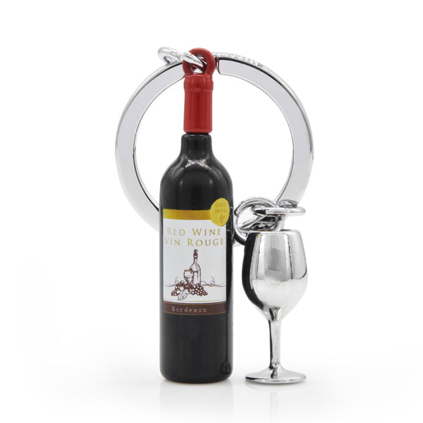Keychain Wine Bottle & Glass