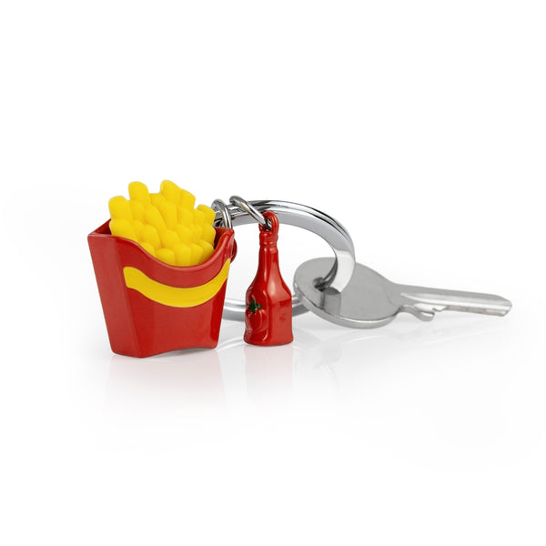 Keychain French Fries with Ketchup Bottle