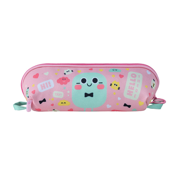 Kawaii Character Pencil Case In Dual Colour Blue & Pink