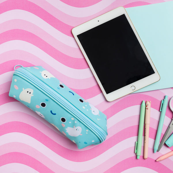 Kawaii Character Pencil Case Blue