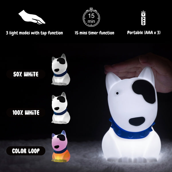 Dhink Cute Silicone Doggie Colour Changing Night Light With 15 Mins Timer