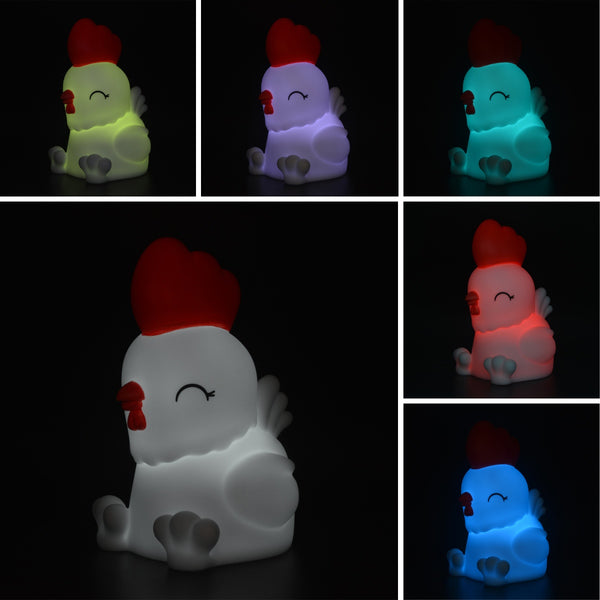 Mini Animal Rooster Night Light with Colour Changing and 15 Mins Timer