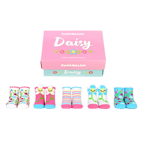 Socks for 1 to 2 years - Daisy Flowers