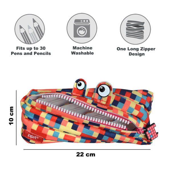 Pixel Monster Pouch Blue & Red - Zigzagme