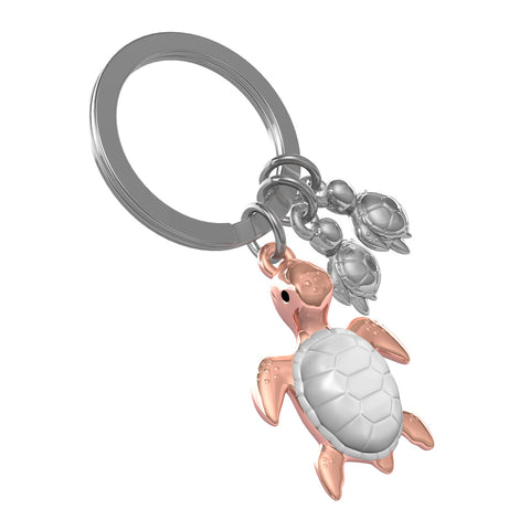 Keychain Rose Gold Turtle Family