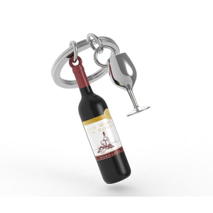 Keychain Wine Bottle & Glass